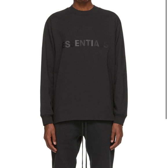 Essentials Tops - Essentials Black Long Sleeve T shirt - XS